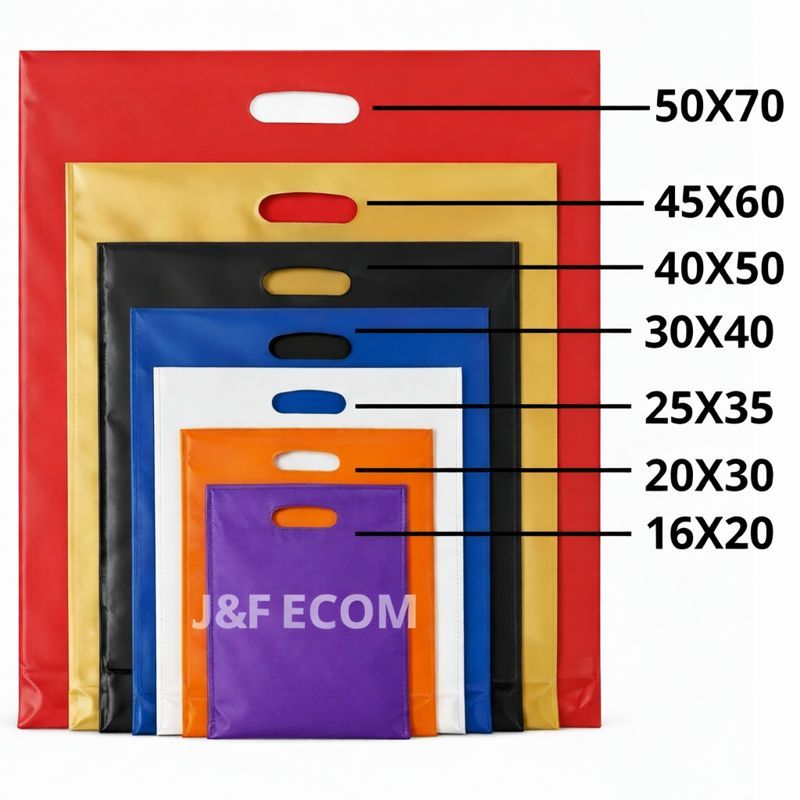 100UN Sacolas Plástica 16X20/20X30/25X35/30X40/40X50 Boca de Palhaço/Alça Vazada Sacola Lembrancinha em Oferta na Shopee