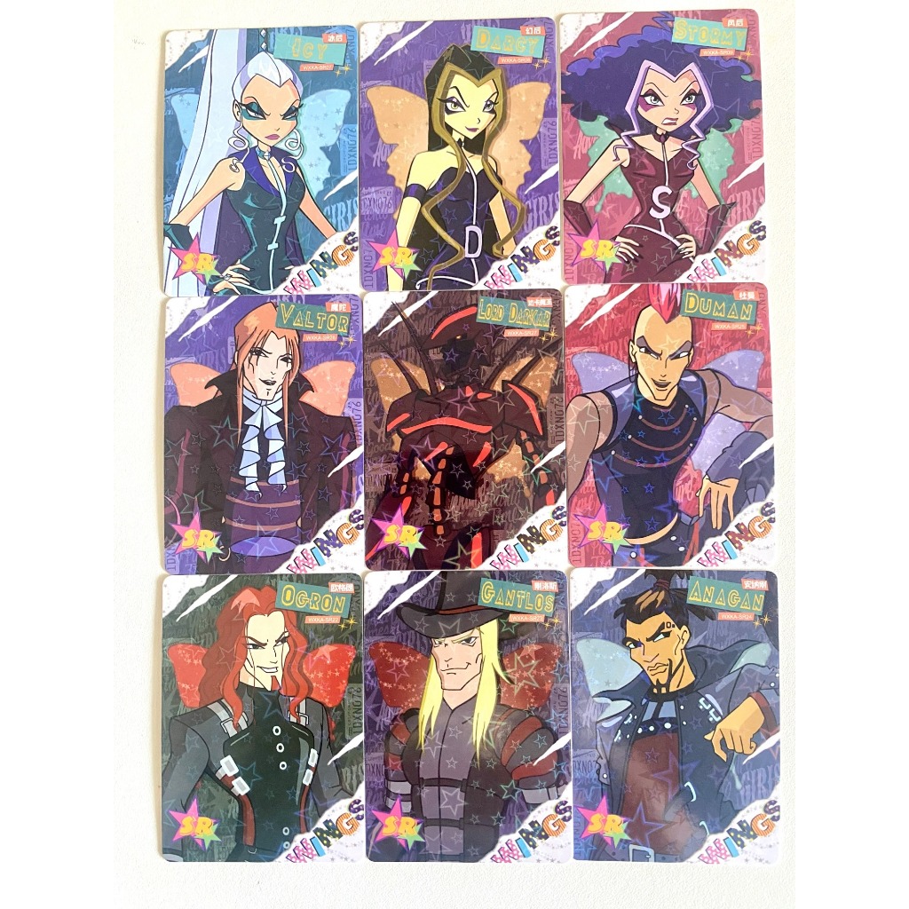 9 Cards Colecionáveis Winx Club - Vilões