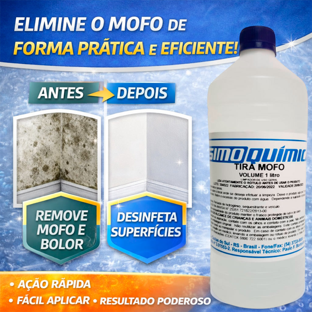 Limpa Tira Mofo Bolor Parede Piso 1L em Oferta na Shopee
