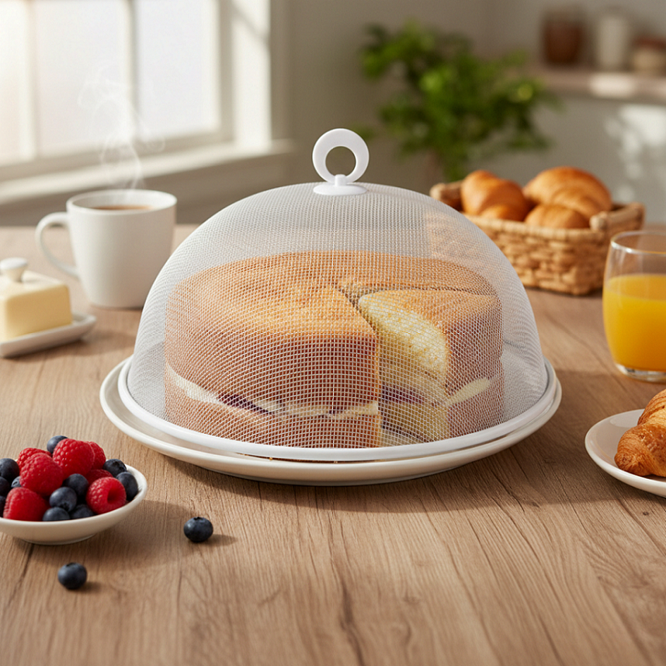Kit Telas Protetora De Alimento Metálica Tampa Pães Fruta Alimentos frutas Bolo 28cm 30cm em Oferta na Shopee