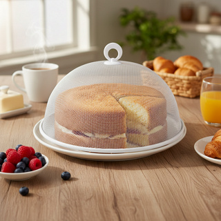 Kit Telas Protetora De Alimento Metálica Tampa Pães Fruta Alimentos frutas Bolo 28cm 30cm em Oferta na Shopee