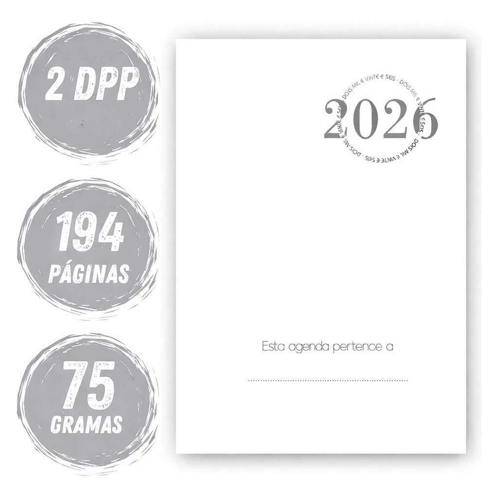 Miolo de Agenda 2 DPP - 5 Unidades - A5 - MIOLO PRETO E BRANCO em Oferta na Shopee
