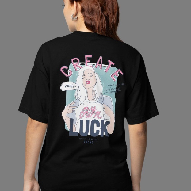 Camiseta Oversized Preta Estampada – Streetwear Atual, Caimento Largo