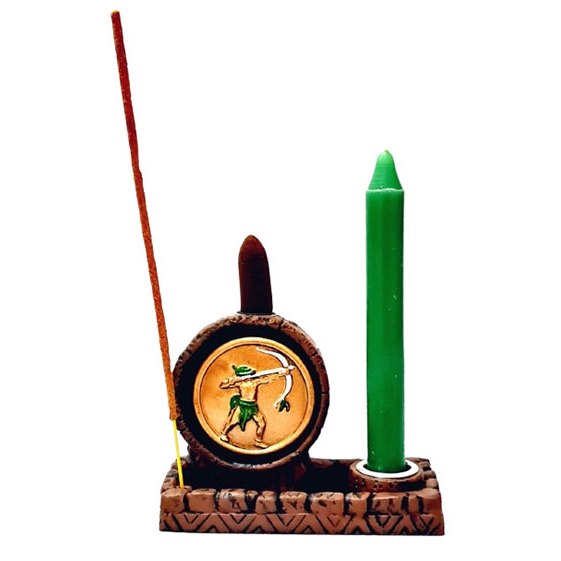 Imagem Incensário Cascata, Vareta e Porta Velas, Ogum, Xangô, Oxalá, Porta Incenso