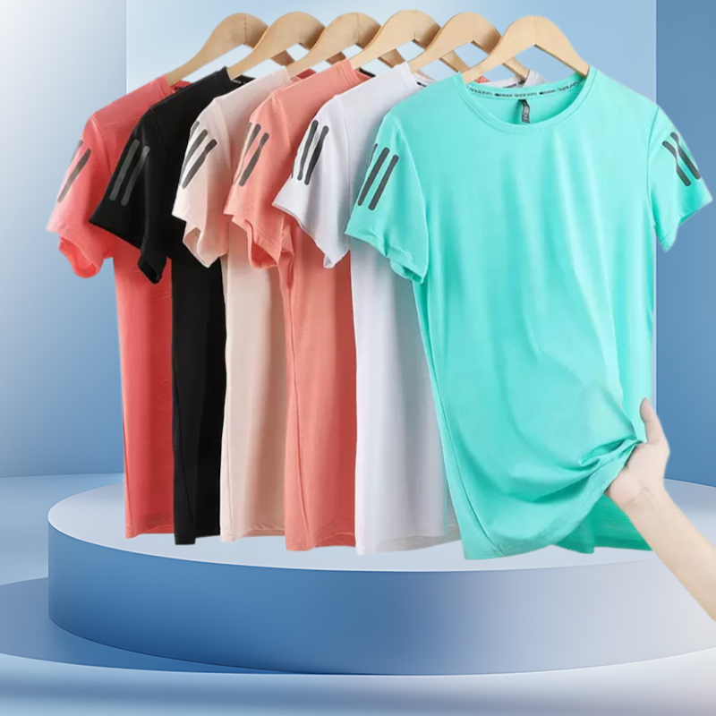 Camiseta Femininas Com Resfriamento De Gelo Leve , Respirável E Elástica