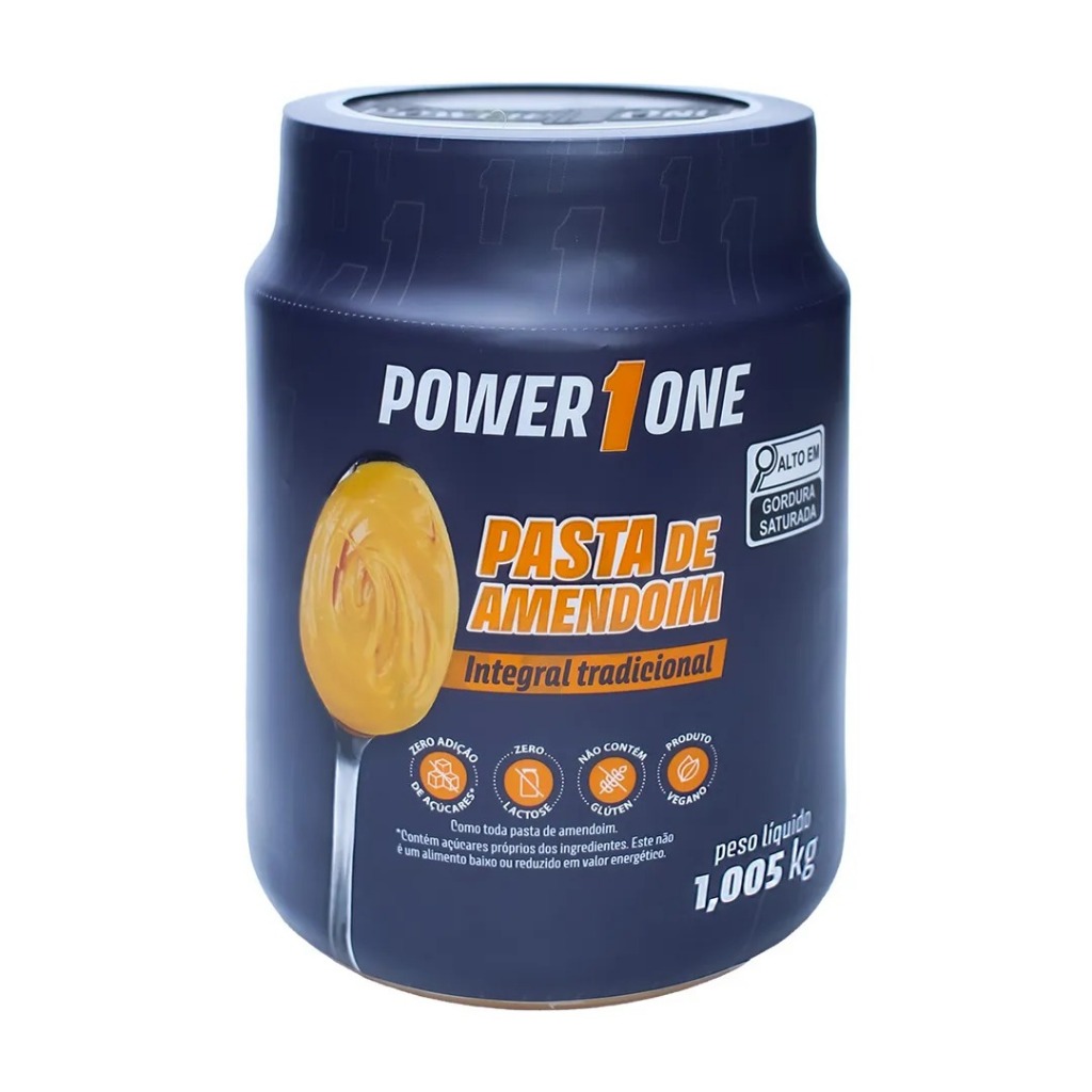Pasta de Amendoim Tradicional Integral 1,005kg Power One PowerOne Power1One 1Kg Flex SP