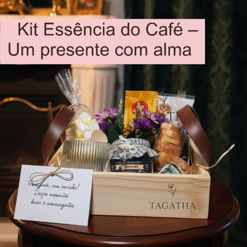 Kit café da manha,  bandeja de café para presente, café cappuccino em Oferta na Shopee