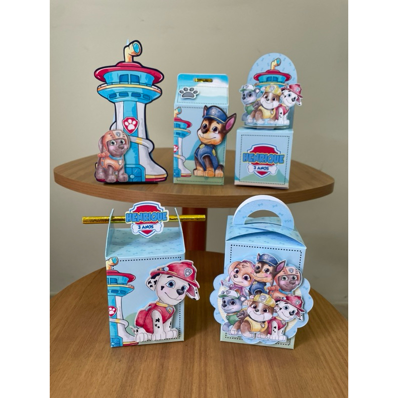 Kit Personalizados Patrulha Canina Aquarelado - Lembrancinhas Patrulha Canina Aquarela  Cod.05)
