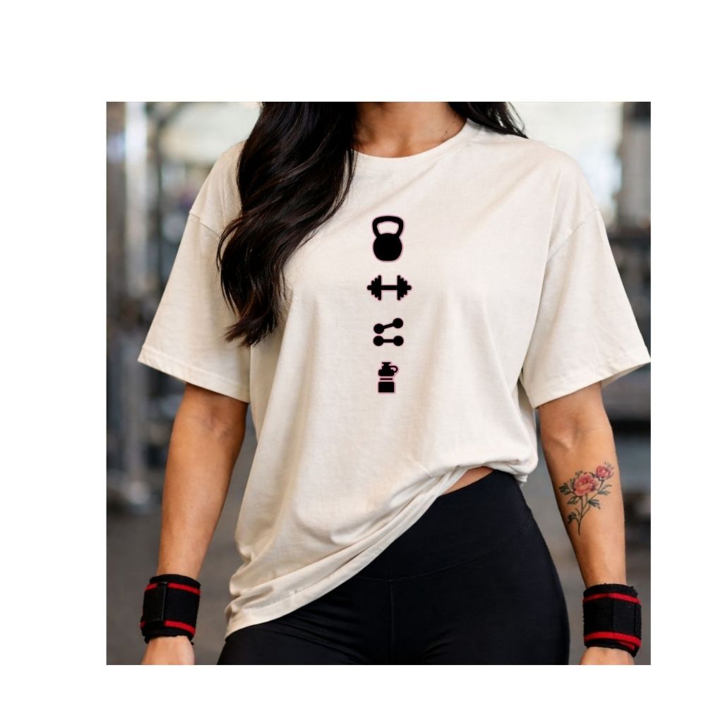 Camiseta oversized e blusa básica academia treino feminina treino musculação fitness 100% algodão
