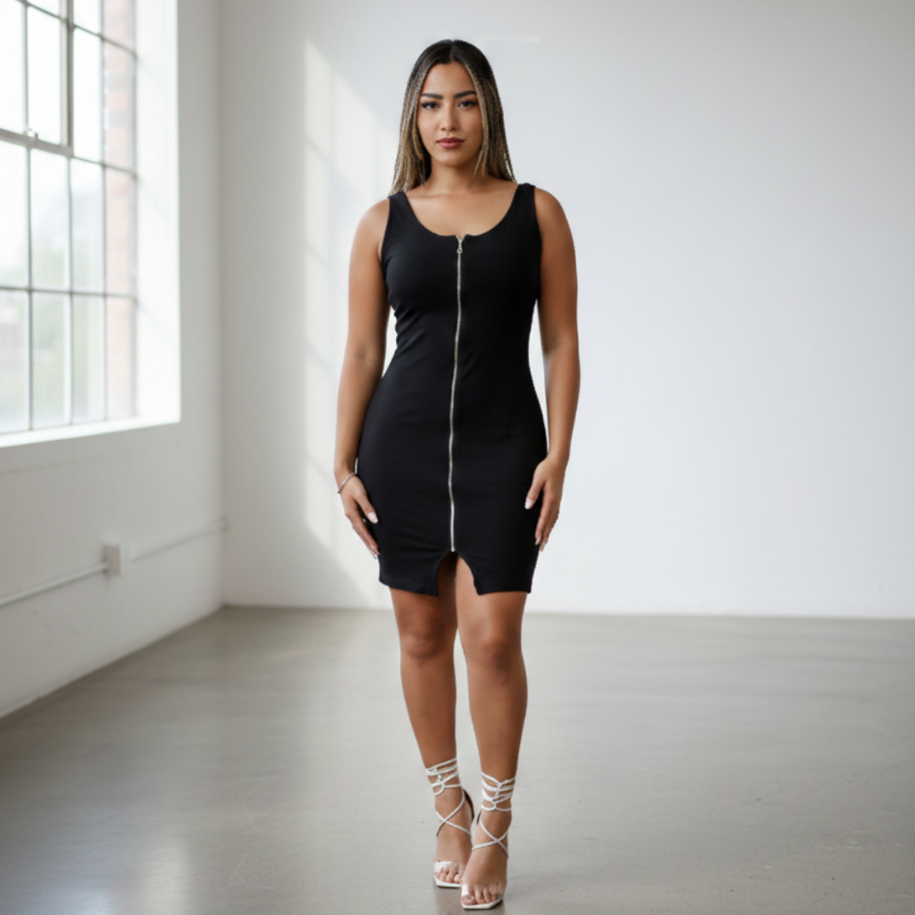 Vestido Midi Canelado 3 em 1 Regata Tubinho com Ziper Prata em Oferta na Shopee