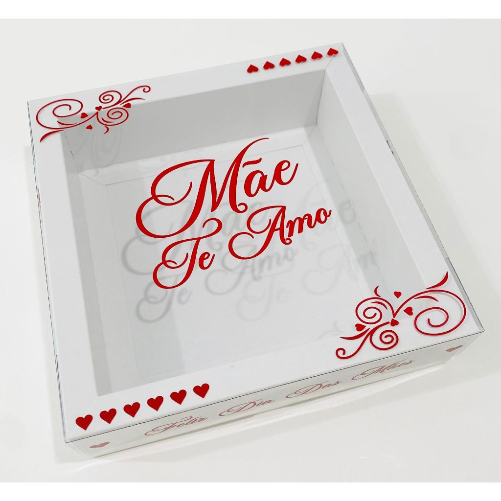 Kit 10 até 40 Caixa 16x16x5 cm Dia das Mães para Presente com Visor Caixa Kraft Mãe Te Amo em Oferta na Shopee