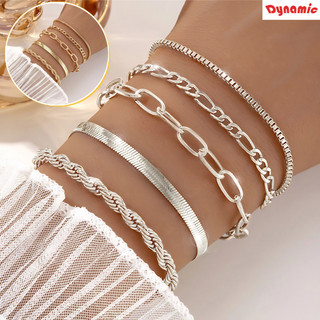 5pcs pulseiras em aço inoxidável hipoalergênico não escurece a prova d’água DY