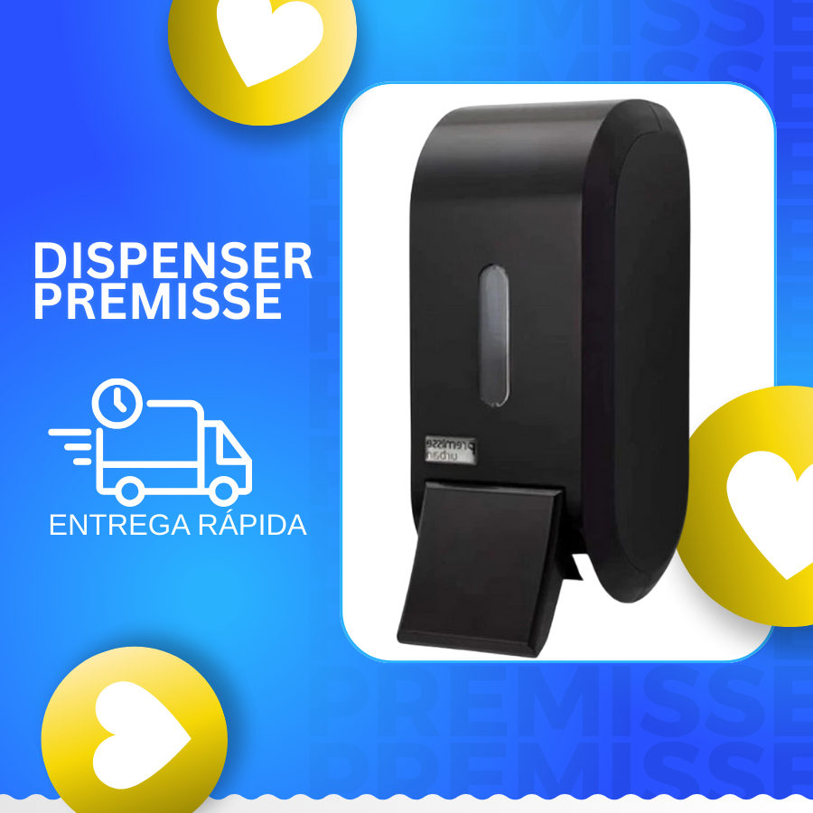 Dispenser Urban Saboneteira Sabonete/Álcool Gel Reservatório 400ml Compacto Banheiro