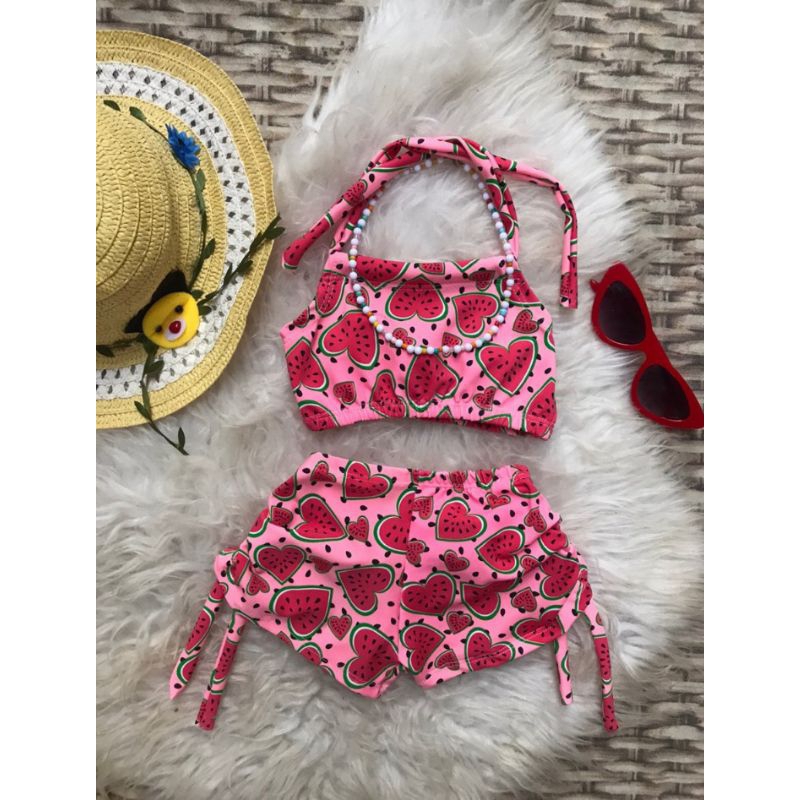 biquíni infantil/biquíni frente única 1/10 anos em Oferta na Shopee