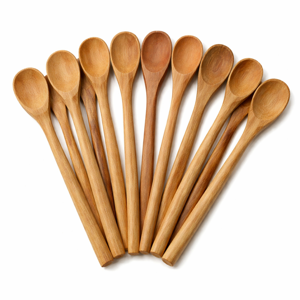 KIT Com 10 COLHER DE PAU 30 CM COLHER DE MADEIRA PARA COZINHA USO DOMÉSTICO PEGAR TEMPERO em Oferta na Shopee