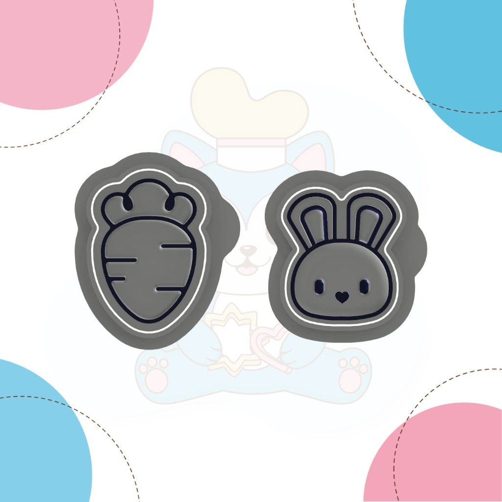 Kit ejetor de brigadeiro Coelhinho e Cenourinha Páscoa