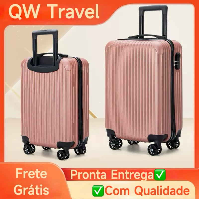 Mala De Viagem Polipropileno Zíper Extensível Rodas 360 Removíveis Bordo Pequena Media 8KG 10KG 18KG em Oferta na Shopee