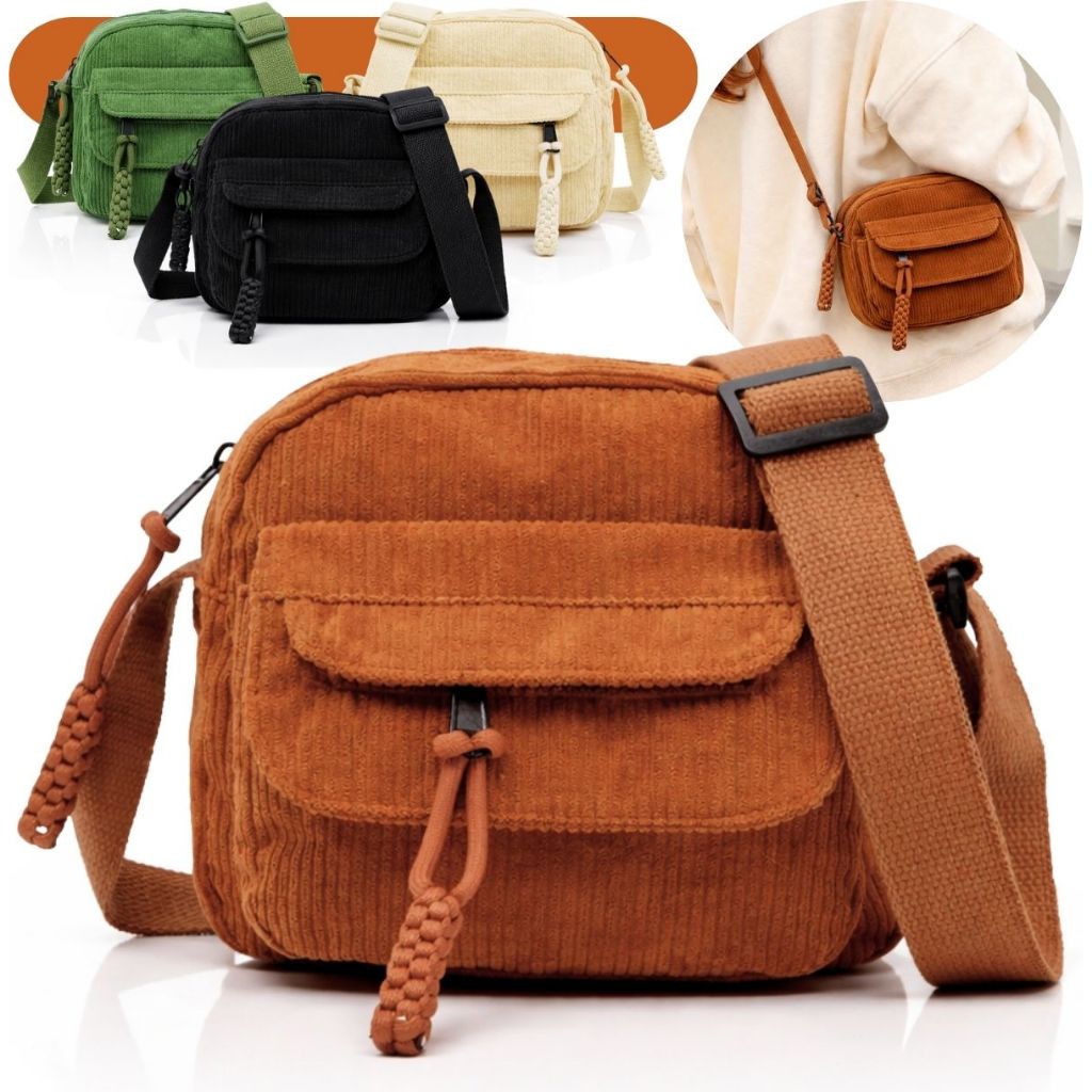 Bolsa Feminina Veludo Transversal Tiracolo Mensageiro Casual Fashion Divisórias - Envio imediato