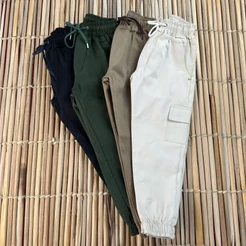 CALÇA INFANTIL MENINOS CARGO DE SARJA