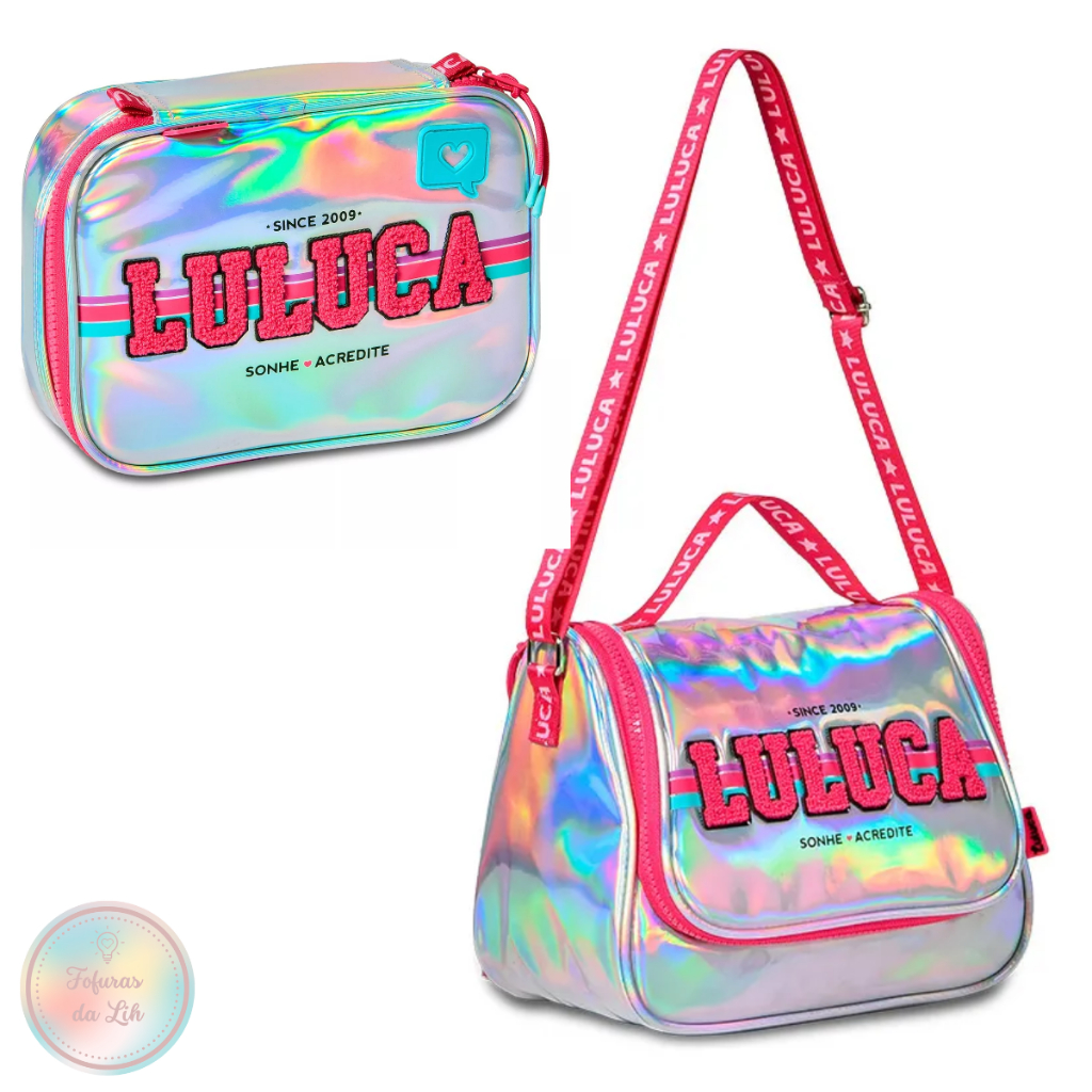 Estojo e lancheira holográfica oficial Luluca - Novo Modelo