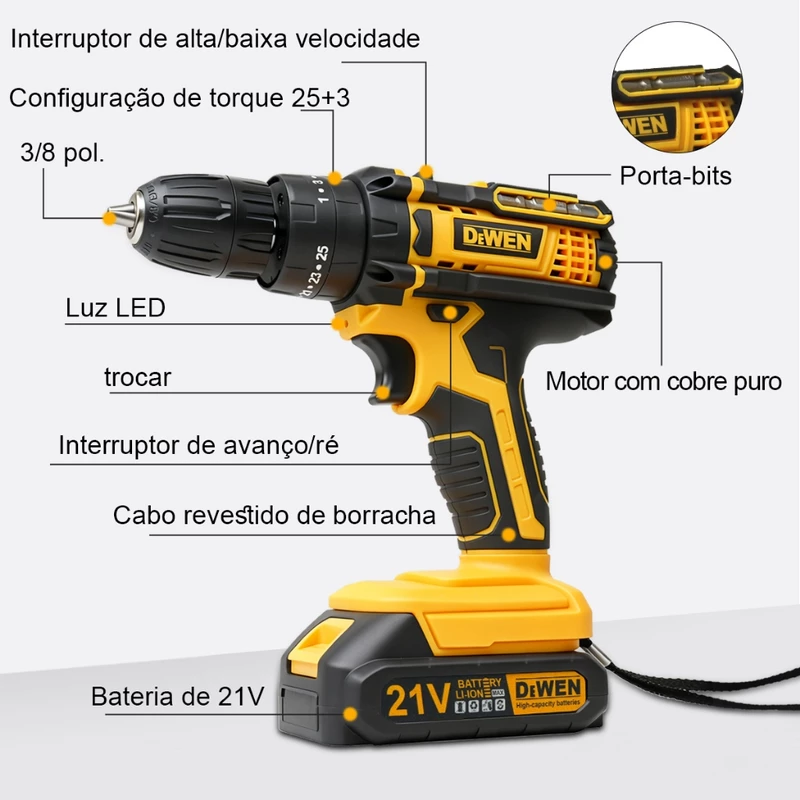 Parafusadeira e Furadeira de Impacto Sem Fio 48V — foto 8