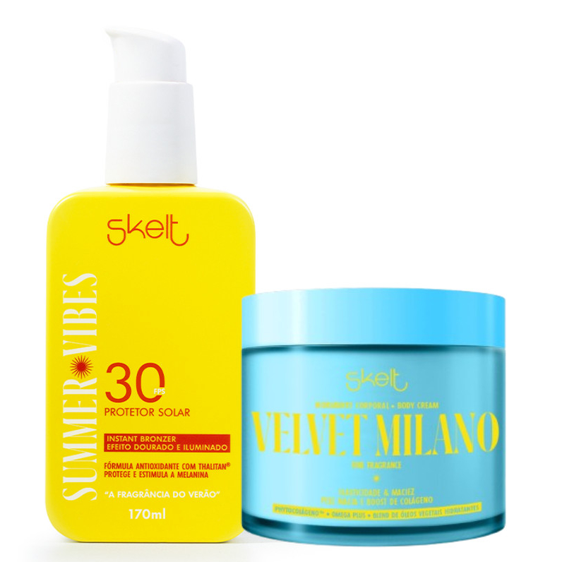 Summer Vibes Protetor Solar FPS 30 + Hidratante Corporal Velvet Milano