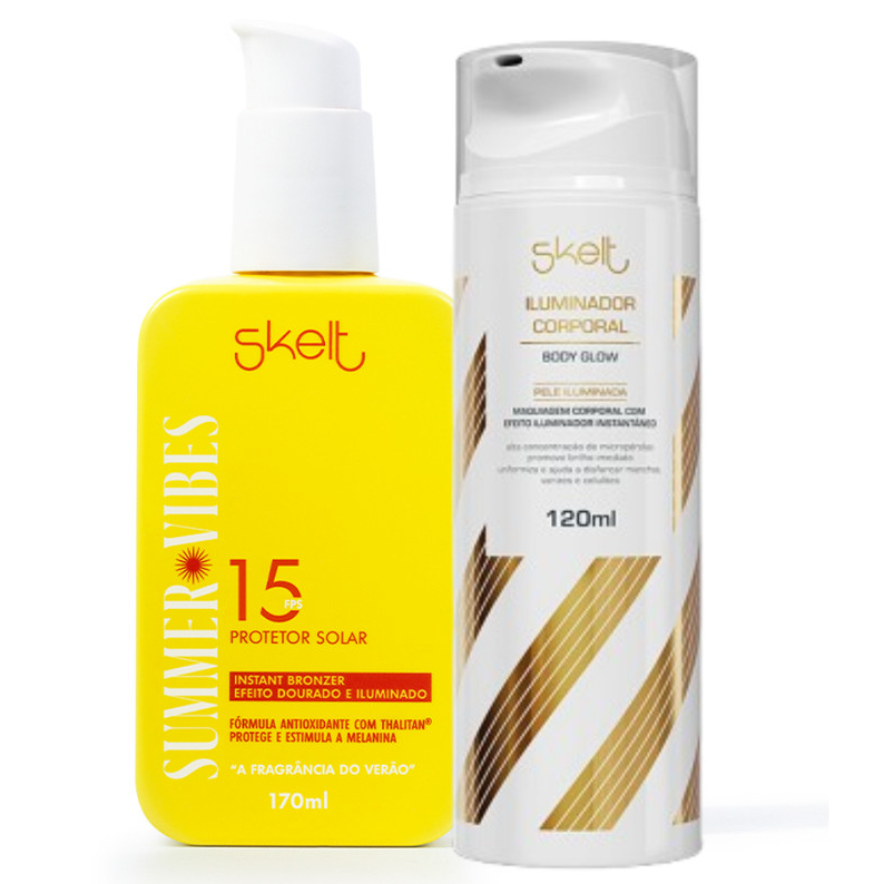 Summer Vibes Protetor Solar FPS 15 + Iluminador Corporal