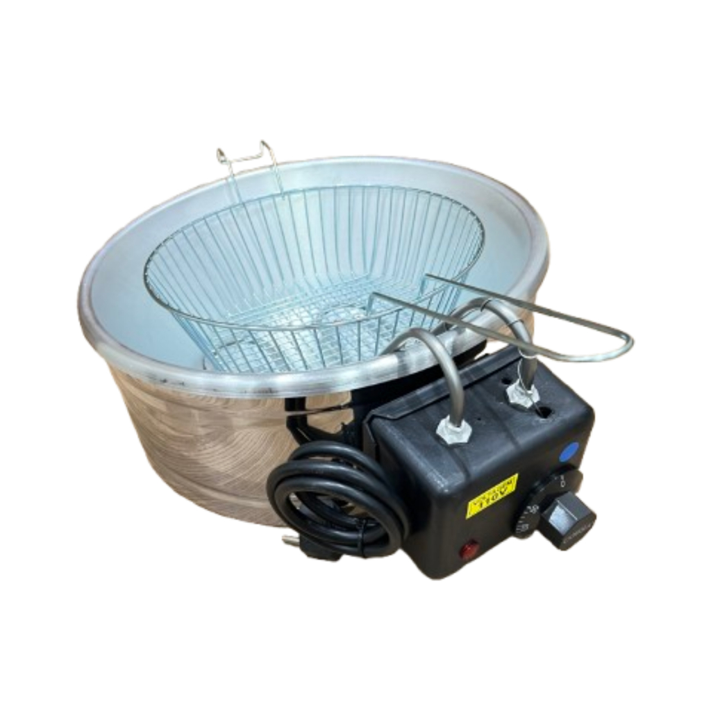 Fritadeira Elétrica Inox 5 Litros Industrial Profissional Redondo Tacho Frituras Batata