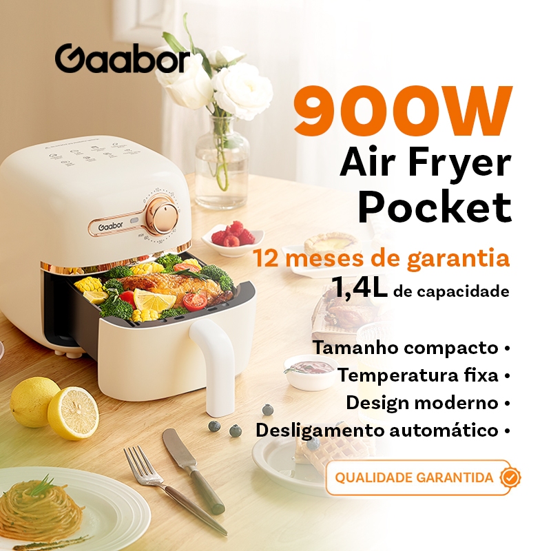 Gaabor Fritadeira Air Fryer 1,4 Litros Timer Forma de Silicone Pequeno e Conveniente 900W AF20M-YE01A -1