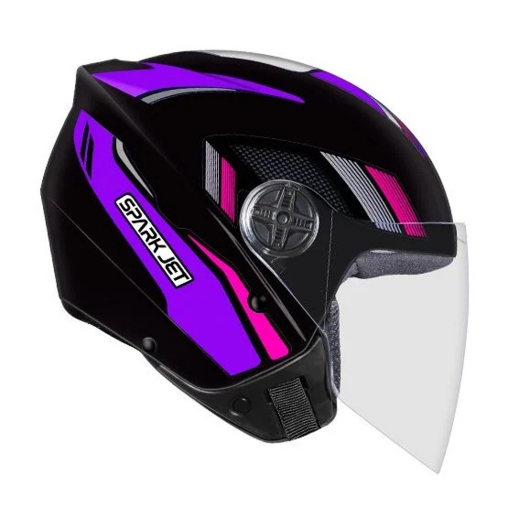Capacete Aberto Spark Jet Sting Ebf masculino feminino Preto, Lilas e rosa promoção