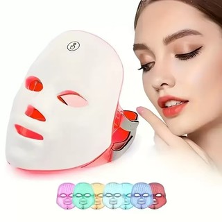 Máscara Facial LED 7 Cores Profissiona , Controla Acne e Reduz Poros para Tratamento Facial