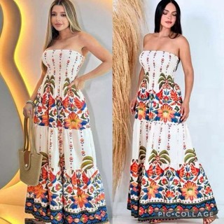 Vestido  Tomara que caia Com Elástico Estampado FLORAL  Tamanho Única Veste  M G GG