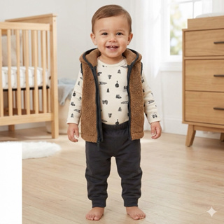 Trio Conjunto Carters Inverno Colete Body Calça em Oferta na Shopee