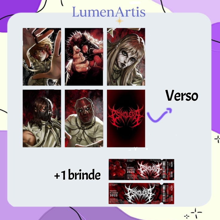 Kit photocards fanmades PSIKOLERA hexatombe/ ordem paranormal rpg +  brinde surpresa | frente e verso