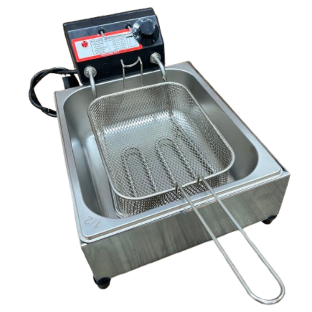 Fritadeira Elétrica Cuba 5 Litros Profissional Inox Antchamas C/ Cuba e Termostato Frituras batata