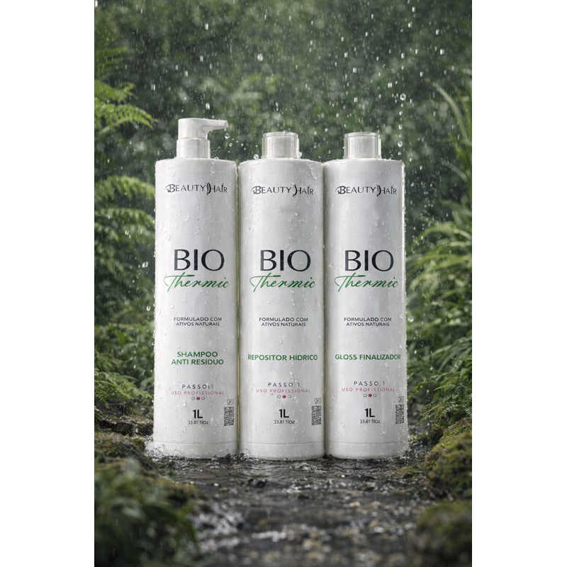 Escova Bio-Thermic Kit Progressiva Orgânica – Alisamento em Um Único Passo – Liso Natural e Brilho Todos os Cabelos