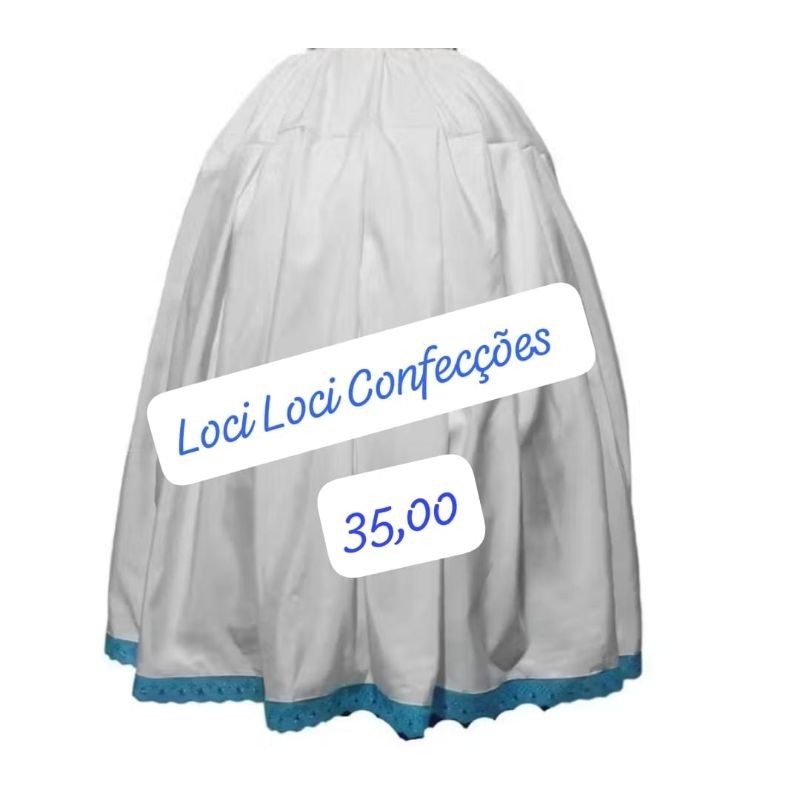 umbanda e candomblé lindas saias com acabamento bordado inglês em Oferta na Shopee