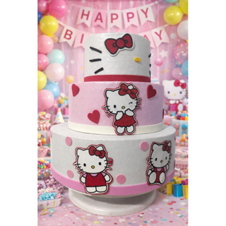 🎂 Bolo Fake Hello Kitty – 3 Andares | Decoração de Festa Infantil 🎀 em Oferta na Shopee