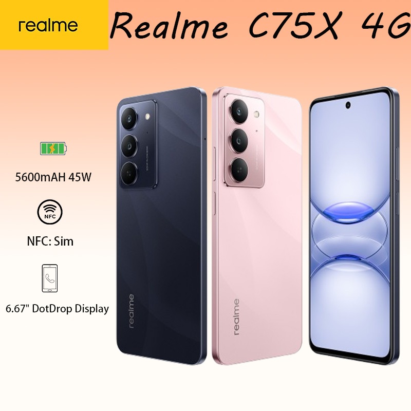 Celular Realme C75x 4G 256GB/128GB RAM original Versäo Global Androide 14 NFC celular barato novo