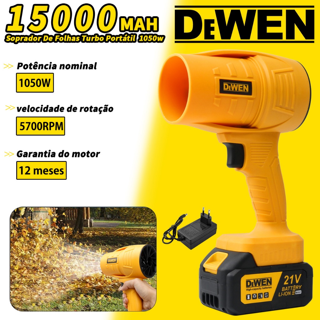 Soprador De Folhas Turbo Portátil Recarregável 88v Baterias Potente Limpeza Carros,Potente Limpeza Interna e Externa