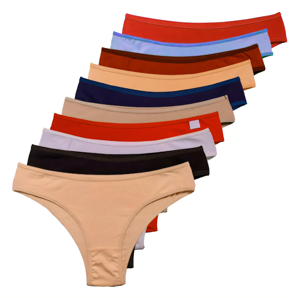 Kit com 10 calcinhas tanga Adulto Microfibra Conforto Premium vies Forro 100% Algodão em Oferta na Shopee