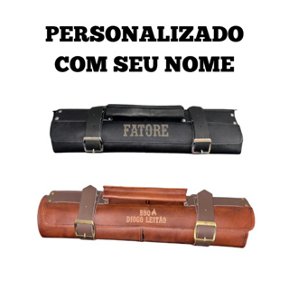 Porta Facas Couro Legitimo Econômico ou Profissional Estojo de Facas Personalizado A Laser em Oferta na Shopee