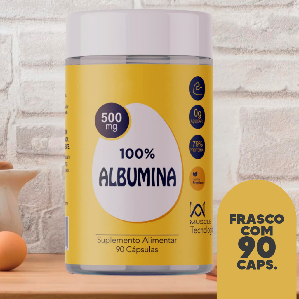 Albumina 90 cápsulas Proteína do Ovo Suplemento Alimentar Integral | Envio Rápido