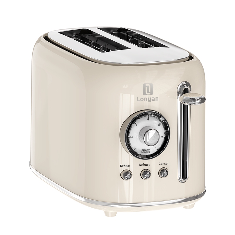Torradeira 800W LONYAN 220V 7 Níveis Antiaderente Aço Inox Desligamento Automático Bandeja Coletora Café Manhã