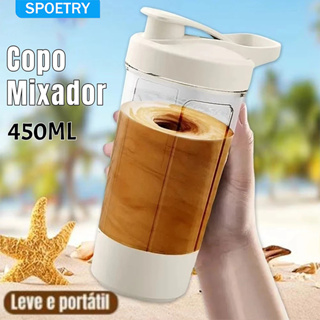 Shaker Portátil 450ml - Copo Mixador para Whey Protein, Vitaminas e Shakes, Leve para Academia e Viagem em Oferta na Shopee