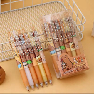 Kit 2/4/6/8 Caneta Capivara Click Esferográfica Papelaria Kawaii Criativa Material Escolar Estudante em Oferta na Shopee