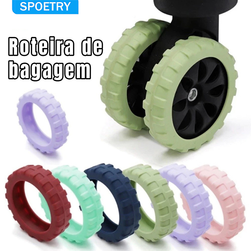 BR- Kit 8 Capas Proteção Protetora Para Rodas De Mala Roda Dupla Viagem Bagagem Colorida  roda Adequada para bagagem