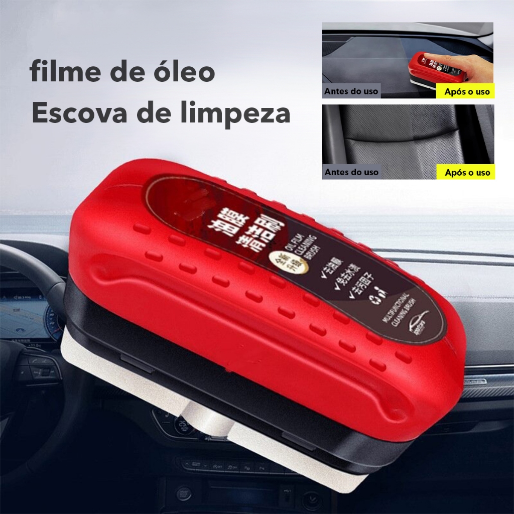 Limpador De Vidro Esponja Automotiva Escova De Limpeza Para-Brisa Óleo Filme Agente De Polimento Anti Mancha em Oferta na Shopee