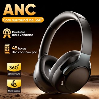 INOVA Fone de Ouvido Bluetooth com ANC - Cancelamento de Ruído, Som Hi-Fi 25h Bateria e Dobrável