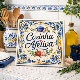 Azulejo Decorativo Cozinha Afetiva - 15x15 Cm em Oferta na Shopee